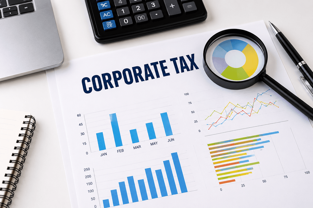 UK tax professional reviewing corporation tax return